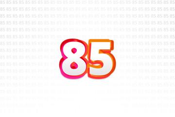 Number 85 on Number 85 background