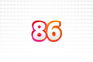 Number 86 on Number 86 background