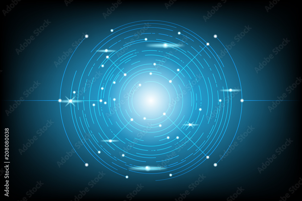Poster abstract futuristic circuit technology background with line and dot graphic .vector and illustration