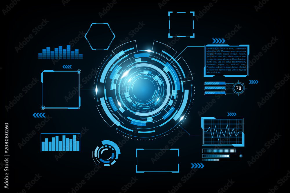 Poster abstract technology futuristic interface.element of digital ui.vector and illustration