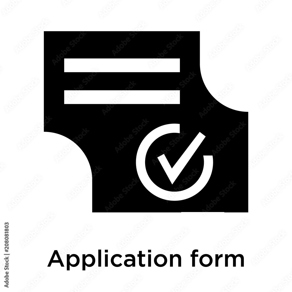 Poster application form icon vector sign and symbol isolated on white background, application form logo con