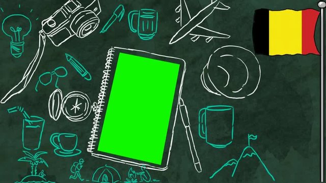 Belgium hand drawn tourism