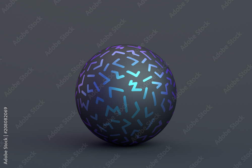 Poster abstract 3d rendering of geometric shape. minimalistic composition. modern background design with sp