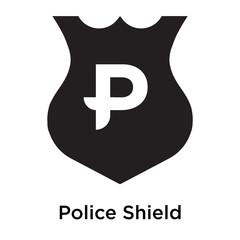 Police Shield icon vector sign and symbol isolated on white background, Police Shield logo concept
