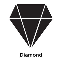 Fototapeta premium Diamond outline icon vector sign and symbol isolated on white background, Diamond outline logo concept