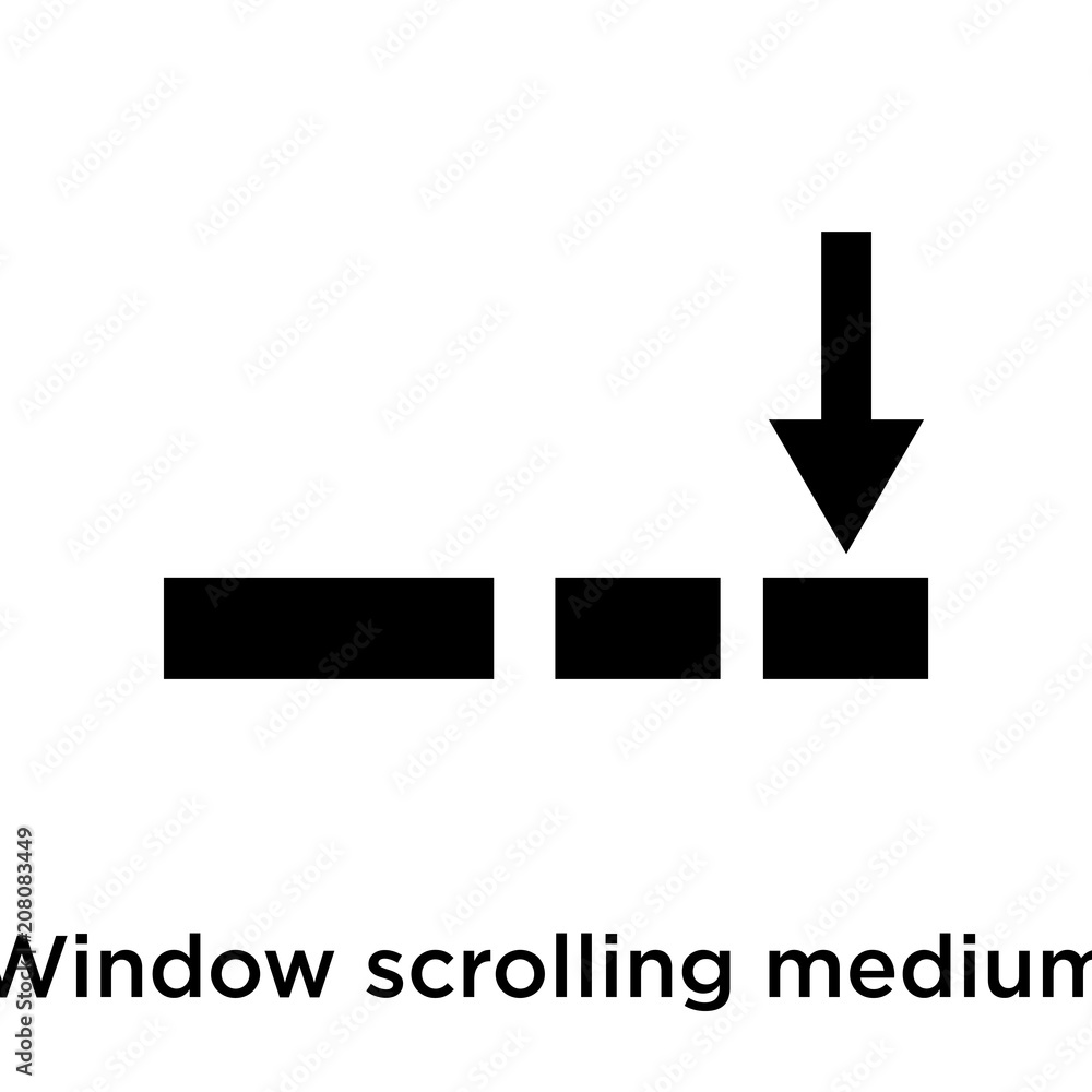 Poster window scrolling medium icon vector sign and symbol isolated on white background, window scrolling m
