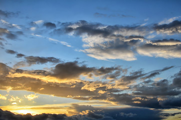 Fototapeta na wymiar Colorful sunrise or sunset with dramatic sky