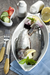 Fish in porcelain plate
