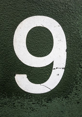 Obraz na płótnie Canvas Written Wording in Distressed State Typography Found Number Nine 9
