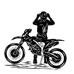 rider moto cross ilustration 