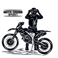 rider moto cross ilustration 