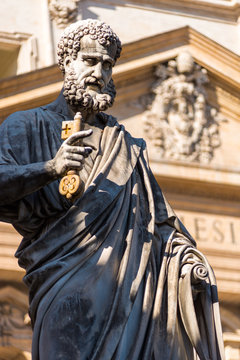 Statue of St. Peter in front of St. Peter's Basilica, Vatican City, Rome, Lazio