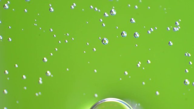 Green sopa bubbles, macro view