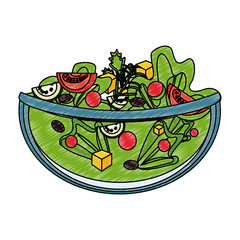Healthy vegetables salad vector illustration graphic design