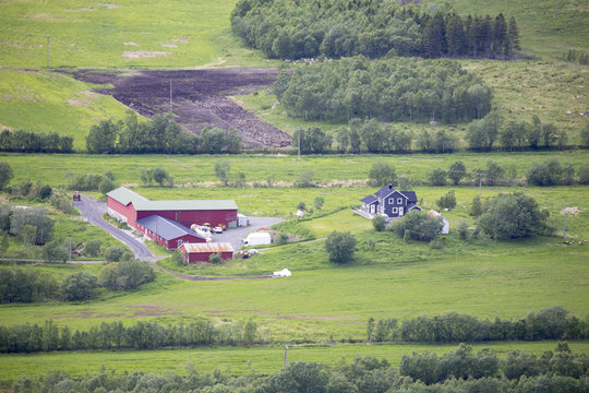 Farmland in Nordland county Northern Norway