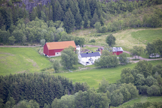 Farmland in Nordland county Northern Norway - Old farmhouse