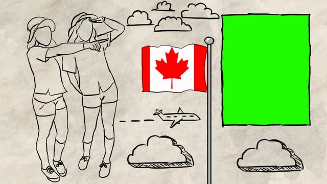 Canada hand drawn tourism