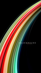 Fluid mixing colors, vector wave abstract background