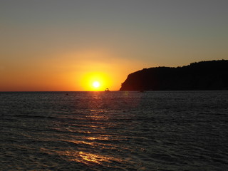 sunset on the black sea