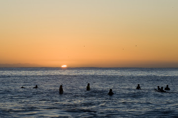Watching the sunrise from the water