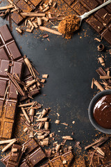 Chocolate Sweet Concept on Dark Background