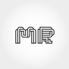 Initial Letter MR Logo Template Vector Design