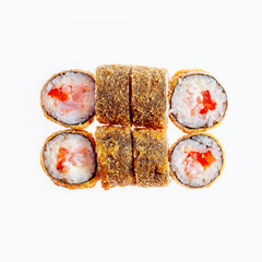 Sushi rolls on a white background. Isolated.
