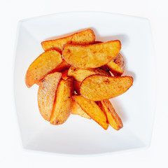 Potatoes rustic, on a white background. Isolated.