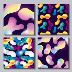 abstract covers fluids banners illumination figures degrade neon vector illutration