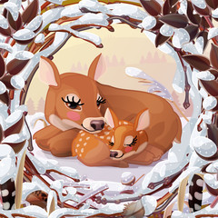 vector winter, christmas, xmas, noel wonderland card