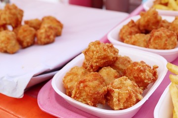 fried nuggets at street food
