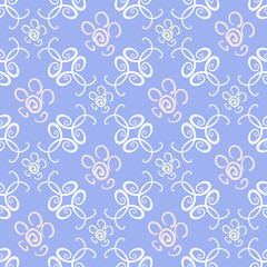 Cotton fabric 4864514 Flowers and curls.