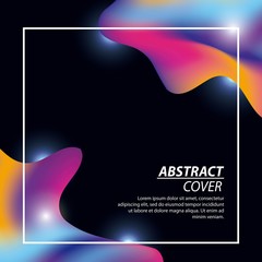 abstract covers fluids illumination black background neon figures vector illustration