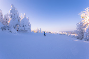 Ski slope view from Sotkamo, Finland.