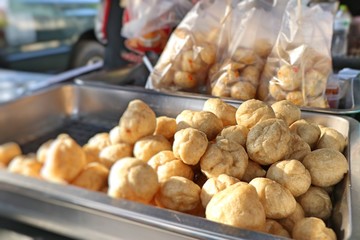 Fried meatballs at street food