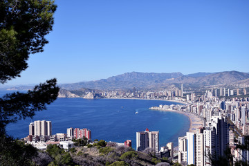 Fototapeta premium beautiful view from above to the city of Benidorm in Spain
