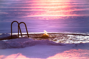 Ice swimming place from Kuhmo, Finland.