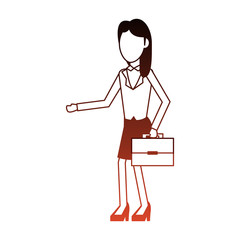 Business woman with briefcase vector illustration graphic design
