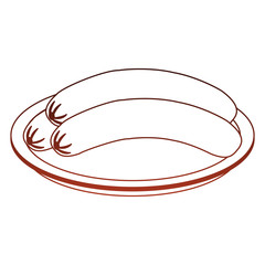 Delicious sausages isolated vector illustration graphic design
