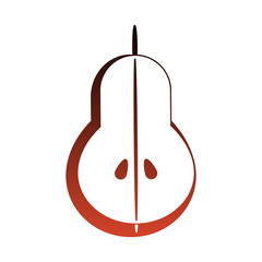 Pear half cut fruit vector illustration graphic design