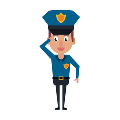 Cute police officer cartoon vector illustration graphic design