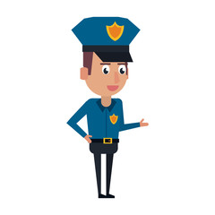 Cute police officer cartoon vector illustration graphic design