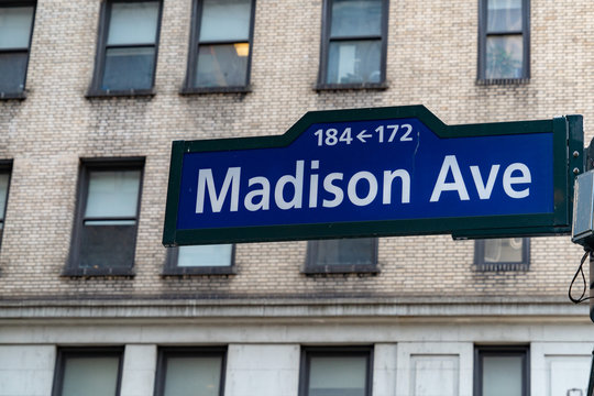 Madison Avenue Street Sign Nyc