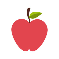 Apple half cut fruit vector illustration graphic design