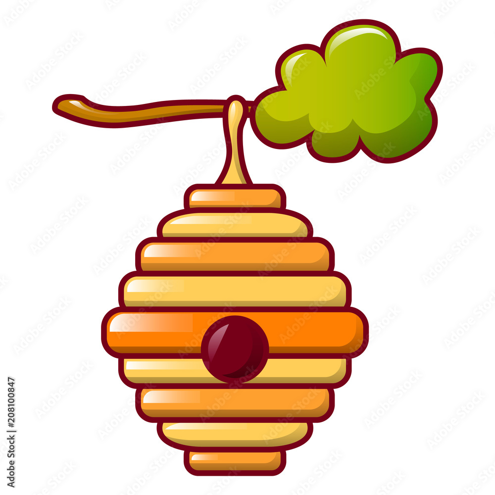 Poster bee hive icon. cartoon of bee hive vector icon for web design isolated on white background