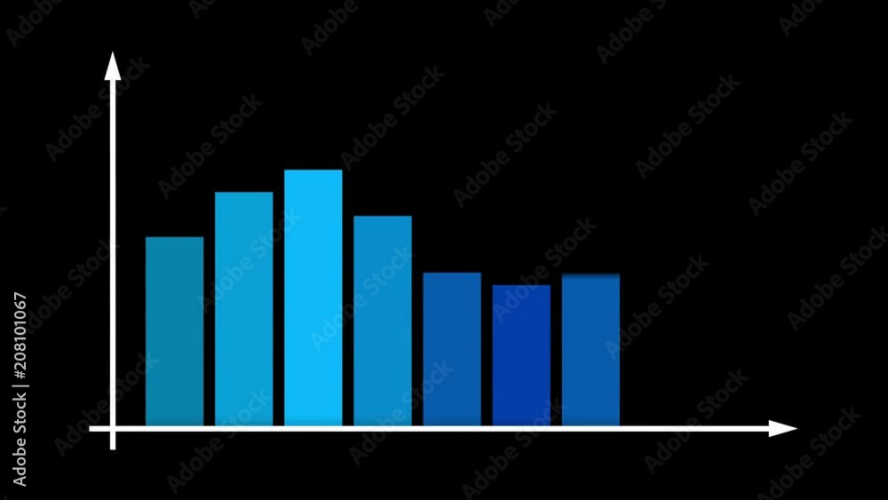 Fototapete a stunning 3d rendering of a bar graph with blue and celeste lines shifting into white ones and fluc