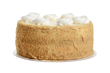 Fototapeta na wymiar isolated cookie crumble cake with whipped cream