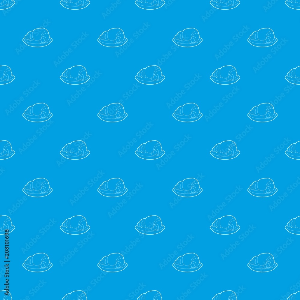 Poster croissant pattern vector seamless blue repeat for any use