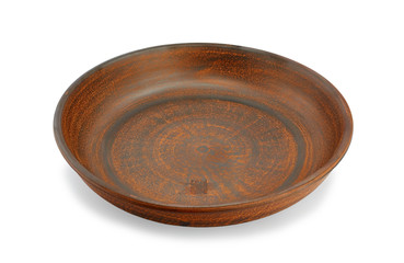 Ceramic bowls on white background decorative handmade