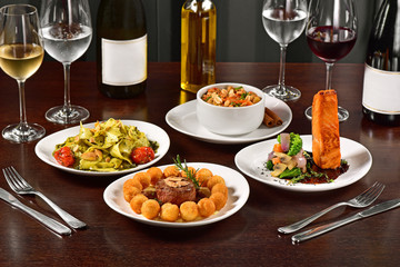 Happy hour table food